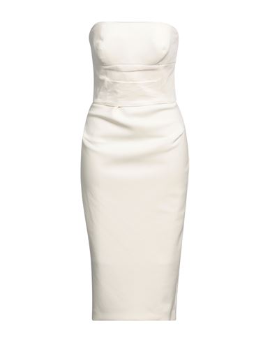 Max Mara Woman Midi Dress Cream Size 8 Virgin Wool, Elastane In White