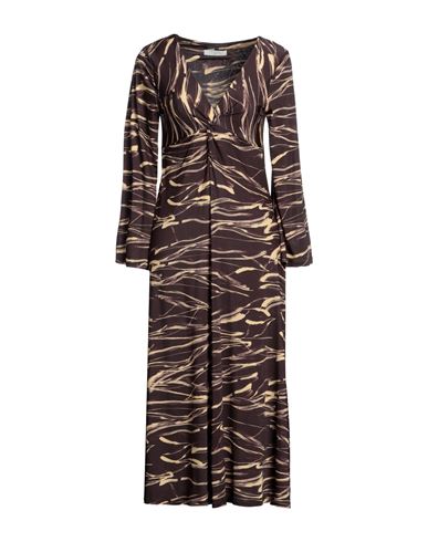 Beatrice B Beatrice .b Woman Midi Dress Dark Brown Size 8 Polyester, Elastane
