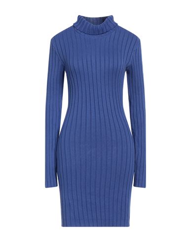 Silvian Heach Woman Mini Dress Blue Size 4 Cotton, Acrylic