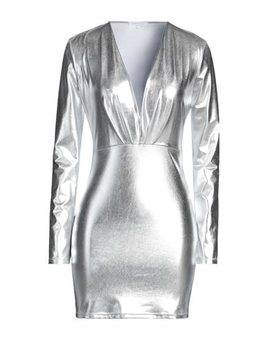 Patrizia Pepe Woman Short Dress Silver Size 2 Polyester, Elastane