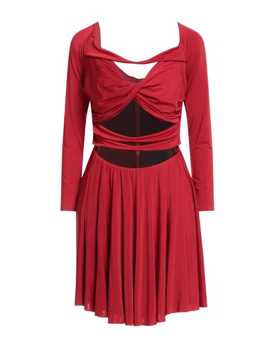 Feleppa Woman Mini Dress Tomato Red Size 4 Polyester, Elastane