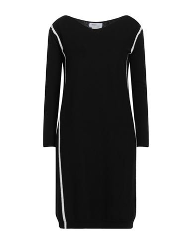 Pianurastudio Woman Mini Dress Black Size L Wool, Cotton, Polyamide