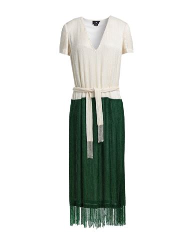 Elisabetta Franchi Woman Midi Dress Ivory Size 12 Polyester In White