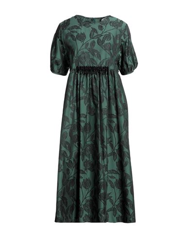 S Max Mara ' Woman Midi Dress Dark Green Size 6 Polyester, Cotton