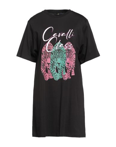 Shop Cavalli Class Woman Mini Dress Black Size Xl Cotton