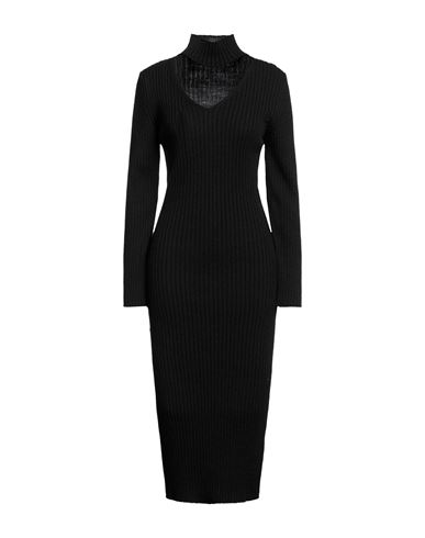 Kaos Woman Midi Dress Black Size M Acrylic, Polyester