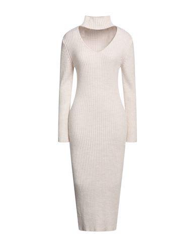 Kaos Woman Midi Dress Beige Size S Acrylic, Polyester