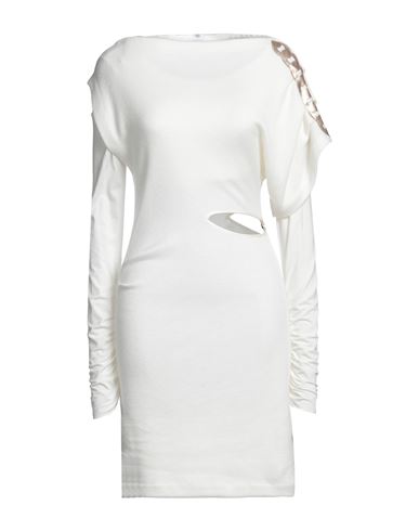 Gil Santucci Woman Midi Dress Ivory Size 2 Viscose, Polyester, Polyamide, Elastane In White