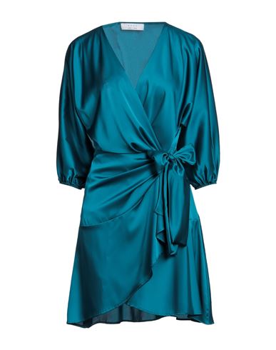 Kaos Woman Mini Dress Turquoise Size M Polyester, Elastane In Blue
