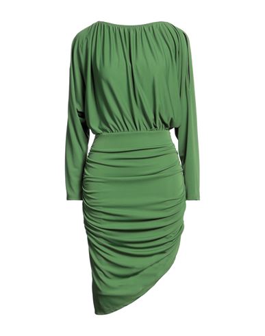 Kaos Woman Mini Dress Green Size M Polyester, Elastane