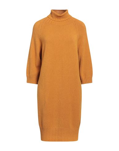 Solotre Woman Mini Dress Ocher Size 2 Viscose, Polyester, Polyamide In Yellow