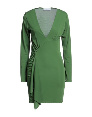 Kaos Woman Mini Dress Green Size M Polyester, Elastane