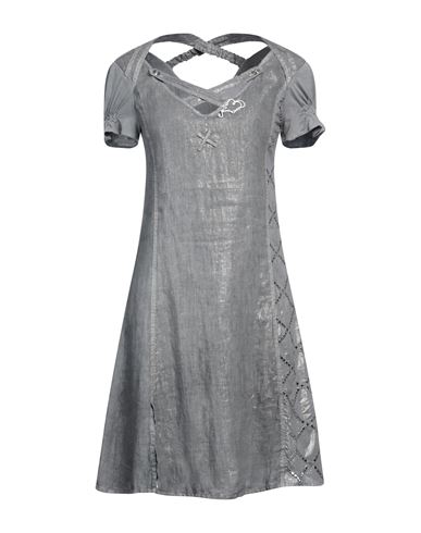 Elisa Cavaletti By Daniela Dallavalle Woman Mini Dress Grey Size 10 Linen, Viscose, Elastane
