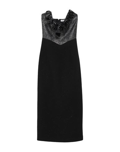 Alessandra Rich Woman Midi Dress Black Size 2 Virgin Wool, Polyamide