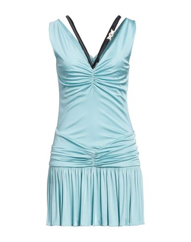 Versace Woman Mini Dress Sky Blue Size 6 Viscose