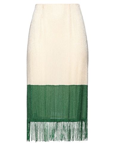 Elisabetta Franchi Woman Midi Skirt Ivory Size 8 Polyester In White