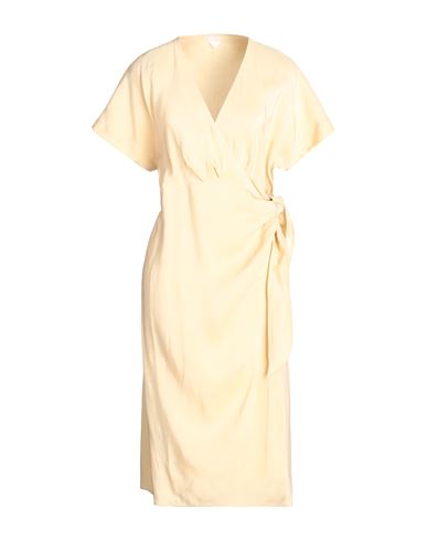 Arket Woman Midi Dress Sand Size 10 Viscose, Linen In Beige