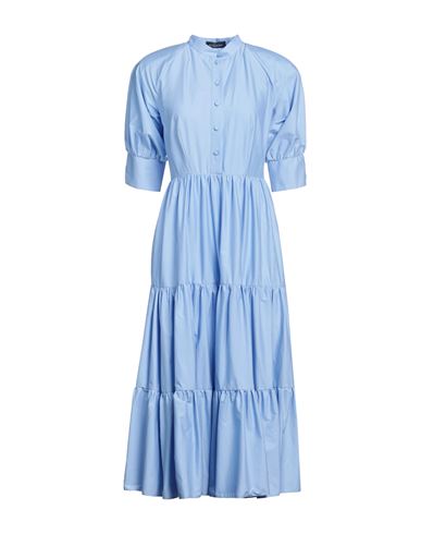 Actualee Woman Midi Dress Light Blue Size 6 Cotton, Polyamide, Elastane