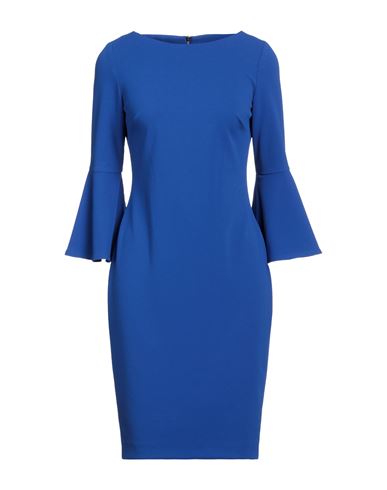 Calvin Klein Woman Mini Dress Bright Blue Size 10 Polyester, Elastane