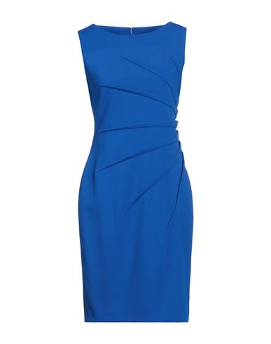 Calvin Klein Woman Mini Dress Bright Blue Size 8 Polyester, Elastane