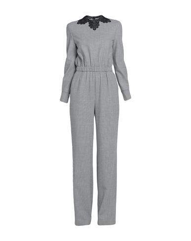 Boutique Moschino Woman Jumpsuit Grey Size 6 Polyester, Virgin Wool, Elastane
