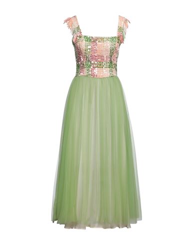 Elisabetta Franchi Woman Midi Dress Light Green Size 6 Polyester, Viscose, Polyamide, Plastic