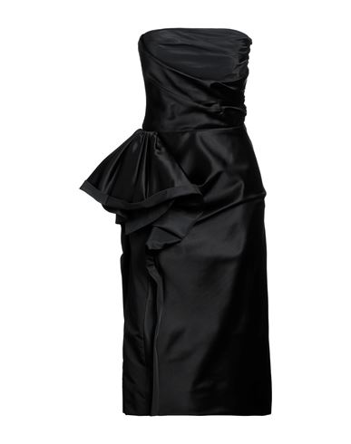 Maison Margiela Woman Midi Dress Black Size 6 Cotton, Silk, Polyester