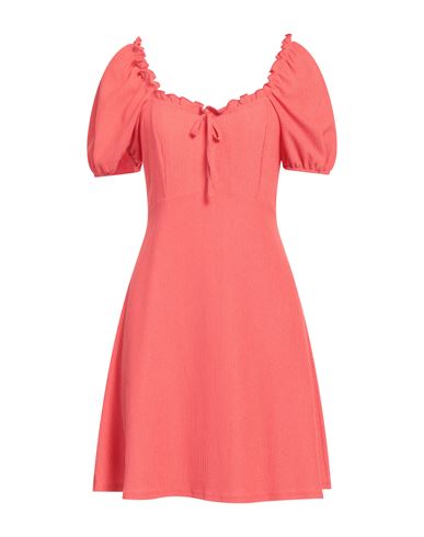 Naf Naf Woman Mini Dress Coral Size L Polyester, Elastane In Red