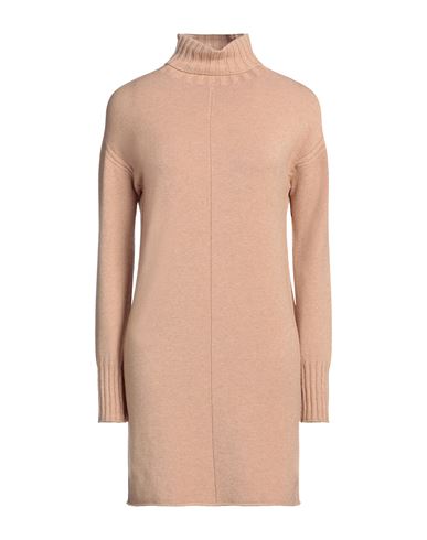 Kaos Woman Mini Dress Sand Size S Acrylic, Polyamide, Mohair Wool, Elastane In Beige