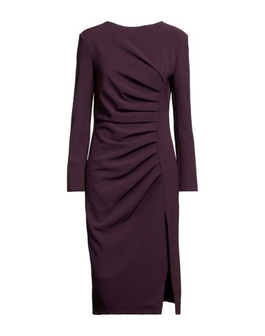 Icona By Kaos Woman Midi Dress Deep Purple Size 8 Polyester, Elastane
