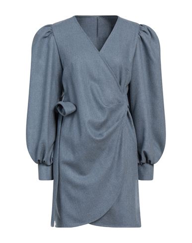 Maria Vittoria Paolillo Mvp Woman Mini Dress Pastel Blue Size 8 Viscose, Wool, Polyester