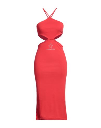 Shop Mangano Woman Midi Dress Red Size 8 Cotton
