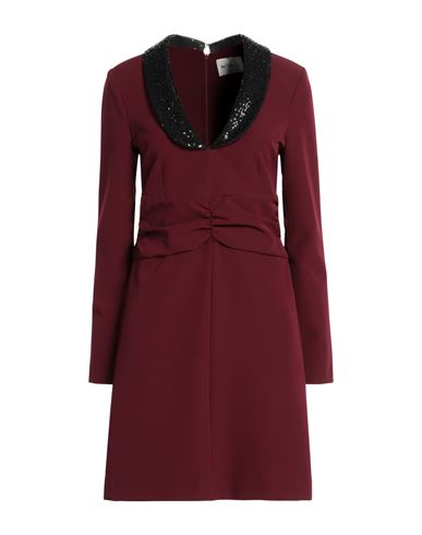 Be Blumarine Woman Mini Dress Burgundy Size 4 Polyester, Elastane In Red