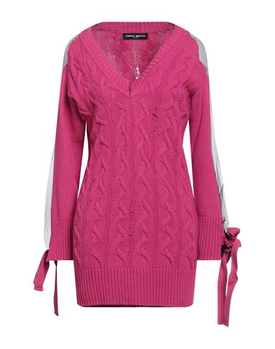 Frankie Morello Woman Mini Dress Fuchsia Size Xs Wool, Polyamide, Polyester In Pink