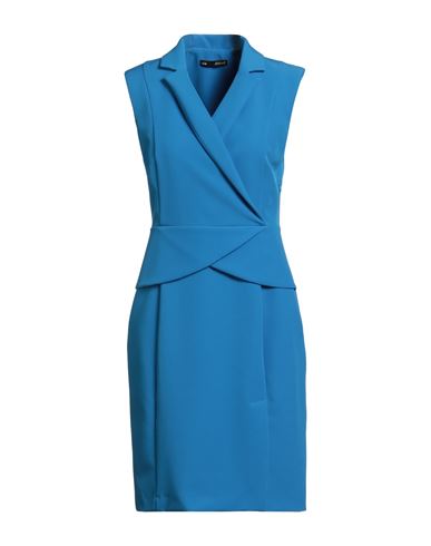 Amnè Woman Mini Dress Azure Size 10 Polyester, Elastane In Blue
