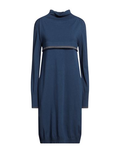Simona Corsellini Woman Midi Dress Navy Blue Size 4 Viscose, Polyester