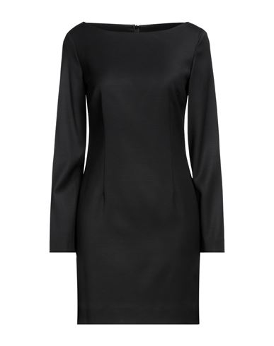 Tonello Woman Mini Dress Black Size 4 Virgin Wool, Polyamide, Elastane