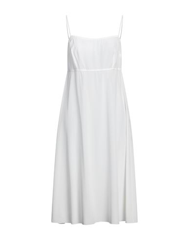 Shop Dolce & Gabbana Woman Midi Dress White Size 6 Silk, Polyamide, Cotton, Viscose, Elastane