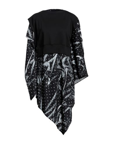 Mm6 Maison Margiela Woman Midi Dress Black Size S Polyester, Cotton, Elastane