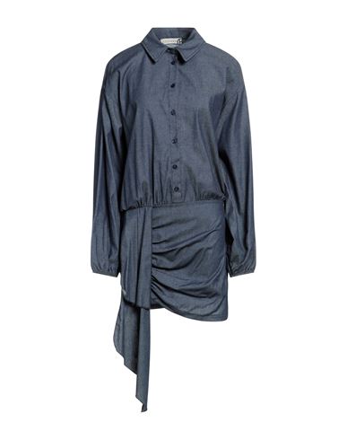 Haveone Woman Short Dress Blue Size M Cotton