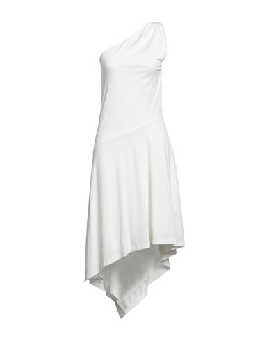 Shop Jw Anderson Woman Midi Dress Ivory Size 6 Viscose, Polyamide, Elastane In White