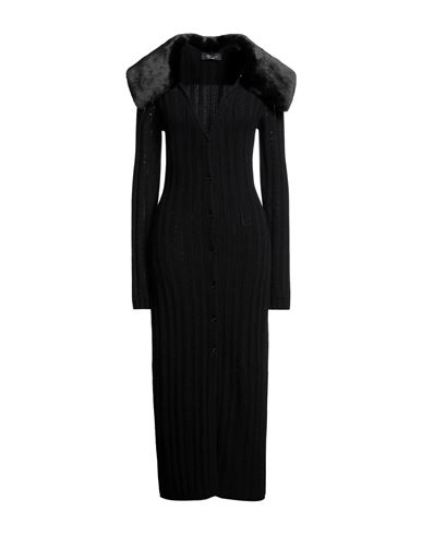 Shop Blumarine Woman Midi Dress Black Size 6 Wool, Cashmere