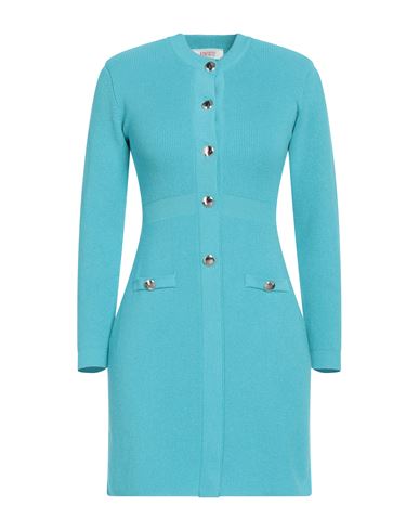 Kontatto Woman Mini Dress Turquoise Size Onesize Viscose, Acrylic, Elastane In Blue