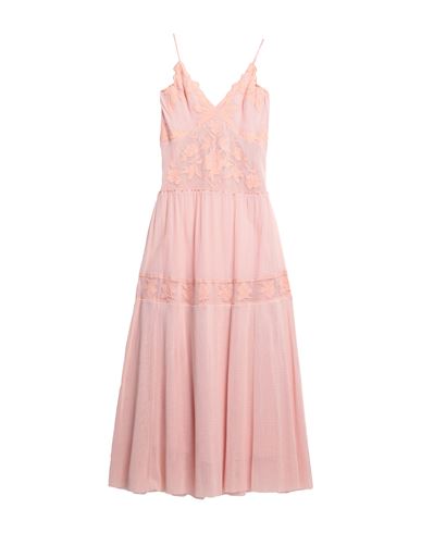 Pinko Woman Maxi Dress Light Pink Size 4 Cotton, Polyamide