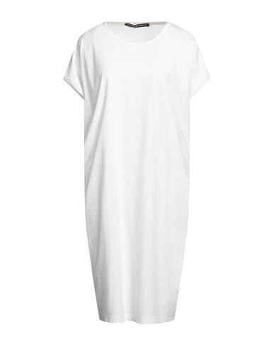 Alessio Bardelle Woman Midi Dress Ivory Size M Cotton, Nylon, Elastane In White
