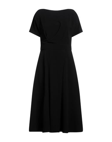 Biancoghiaccio Woman Midi Dress Black Size 12 Polyester, Viscose, Elastane