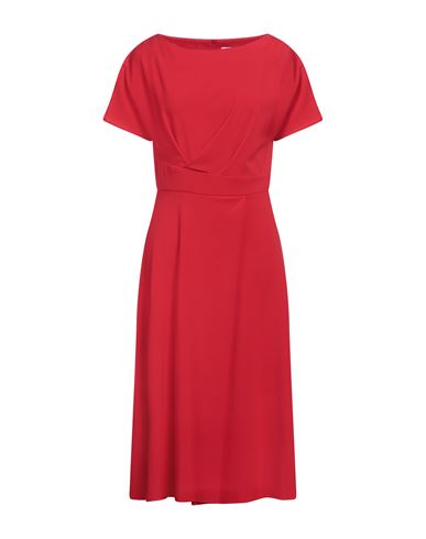 Biancoghiaccio Woman Midi Dress Red Size 10 Polyester, Viscose, Elastane