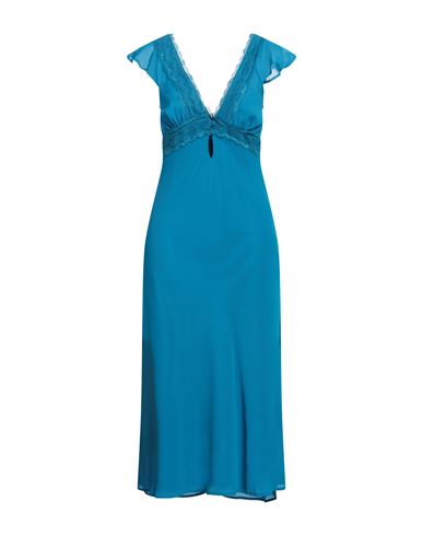 Kontatto Woman Midi Dress Azure Size S Polyester, Elastane In Blue