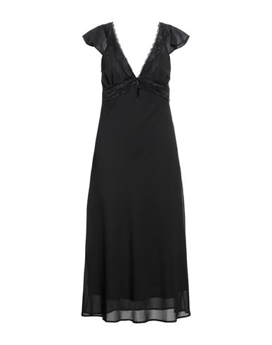 Kontatto Woman Midi Dress Black Size Xs Polyester, Elastane
