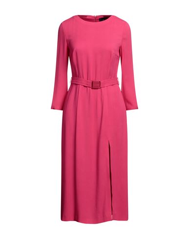 Cavalli Class Woman Midi Dress Fuchsia Size 4 Acetate, Viscose In Pink